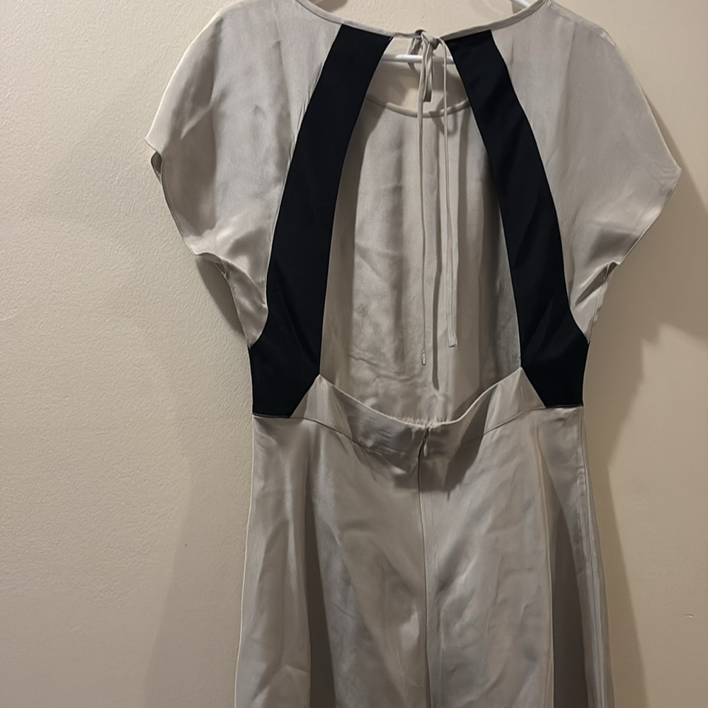 Banana Republic - size 12 - Stylish silver and Black silk blend Dress- open back - Picture 6 of 6